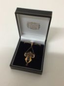 Edwardian 9ct rose gold amethyst pendant necklace