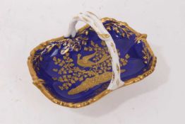 A Spode small rectangular basket, decorated in raised paste gilding, circa 1820