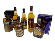 Six bottles, assorted whiskies comprising: Glen Moray, Highland Park 10 year old 'Viking Scars', Cro