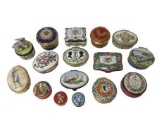 Collection of Halcyon days enamel and other boxes