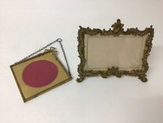 Good quality Edwardian rococo revival ormolu photograph frame with easel back 17 x 19cm and another