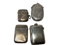 Four Victorian and later silver Vesta cases various (4)