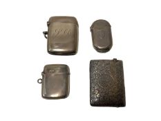 Four Victorian and later Silver Vesta cases (4)