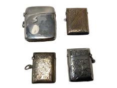 Four Victorian and Edwardian silver Vesta cases