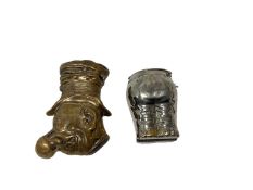 Victorian brass novelty Vesta case in the form of Ally Sloper (an inebriated man in top hat )60mm an