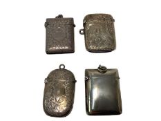 Four Victorian and later silver Vesta cases various (4)
