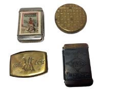 Victorian brass novelty advertising Vesta case in the form of a Huntley & Palmer Albert biscuit and