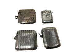 Four Edwardian and later silver Vesta cases various (4)
