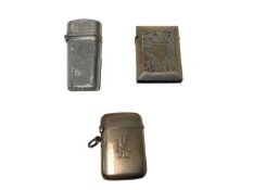 Three Victorian silver Vesta cases