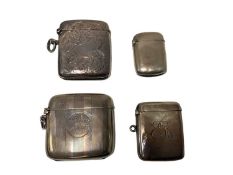 Four Edwardian and later silver Vesta cases various