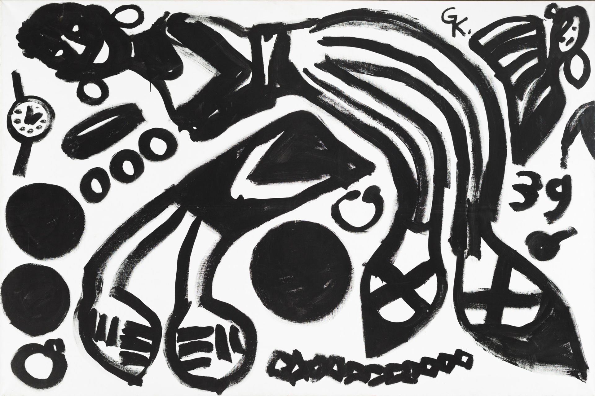 A. R. Penck, Ohne Titel (39 äpfel yael und flo)