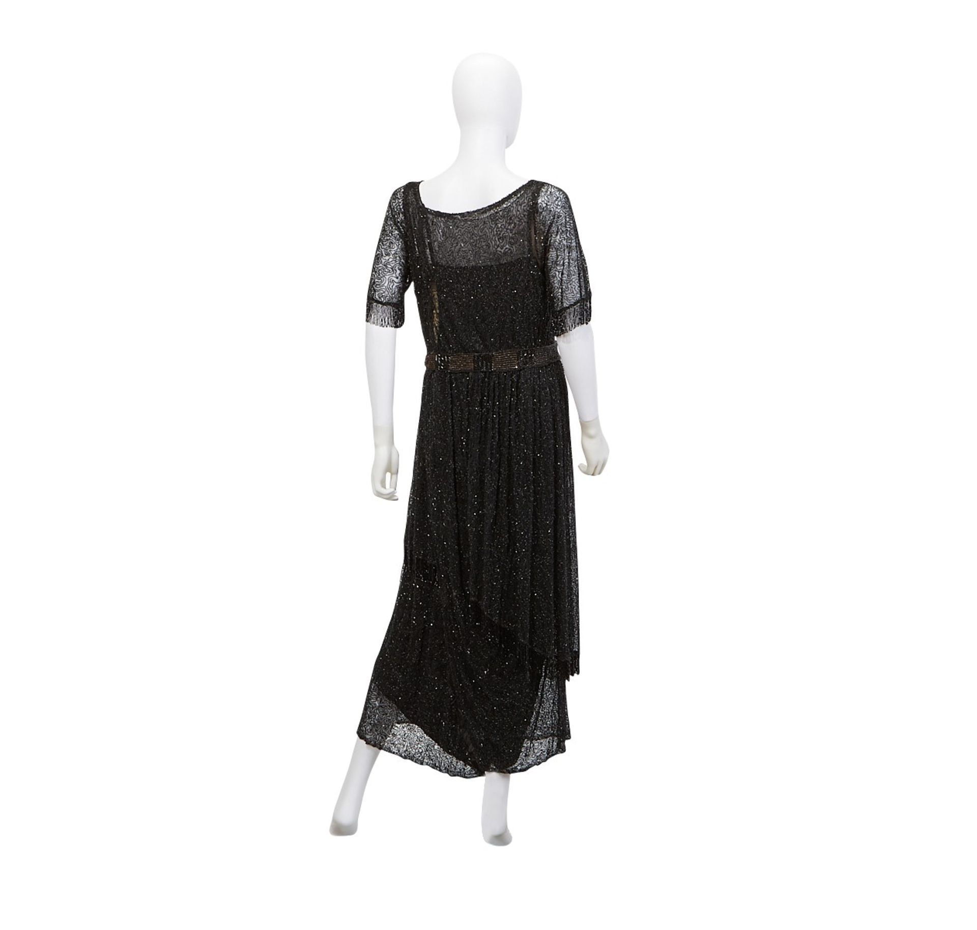 3 Black Beaded Flapper Dresses 1920s - Bild 10 aus 35