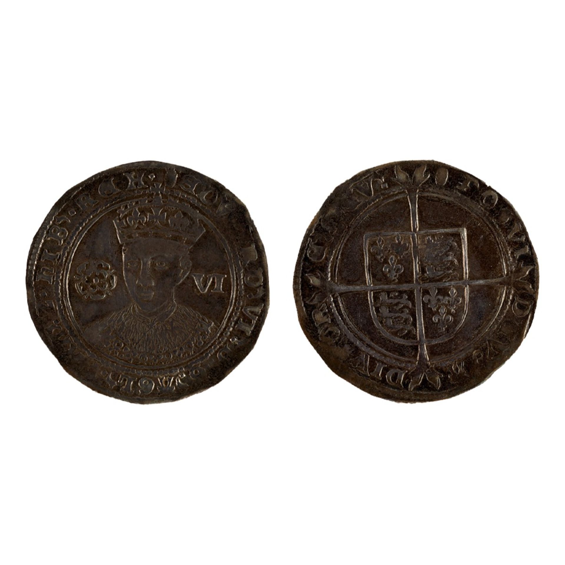1551-53 Edward VI Sixpence Tun Mint Mark