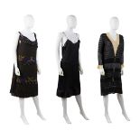 2 Black Flapper Dresses & Slip