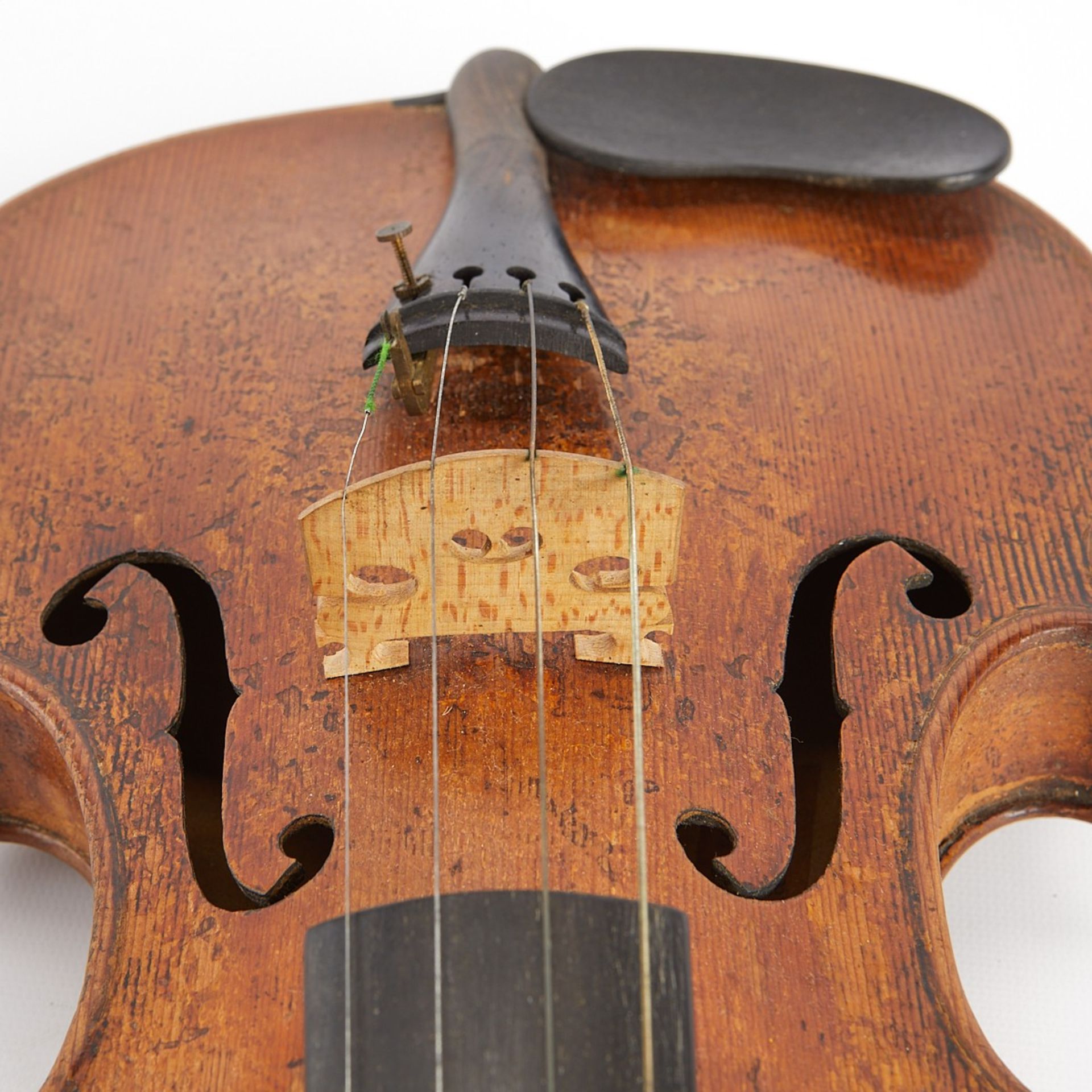 19th c. German Violin w/ Case & Bow - Bild 17 aus 21