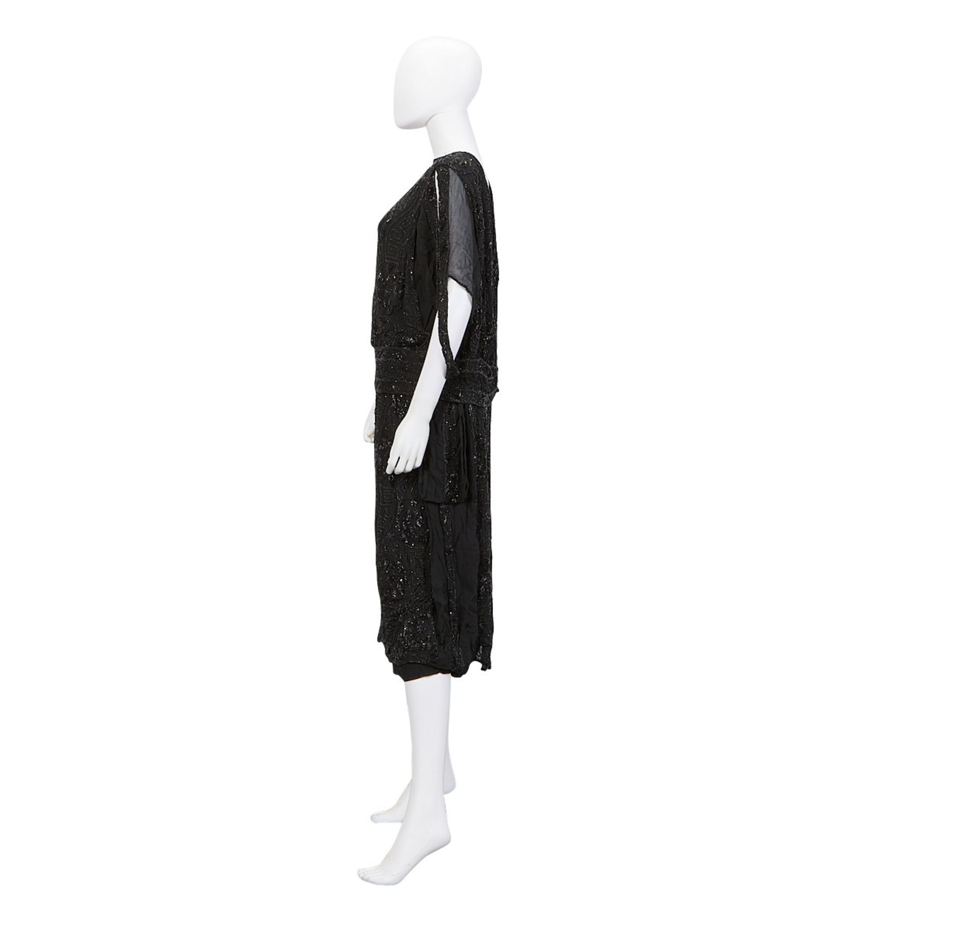 3 Black Beaded Flapper Dresses 1920s - Bild 4 aus 35