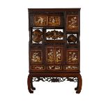 Japanese Lacquer Cabinet w/ Inlaid Decoration