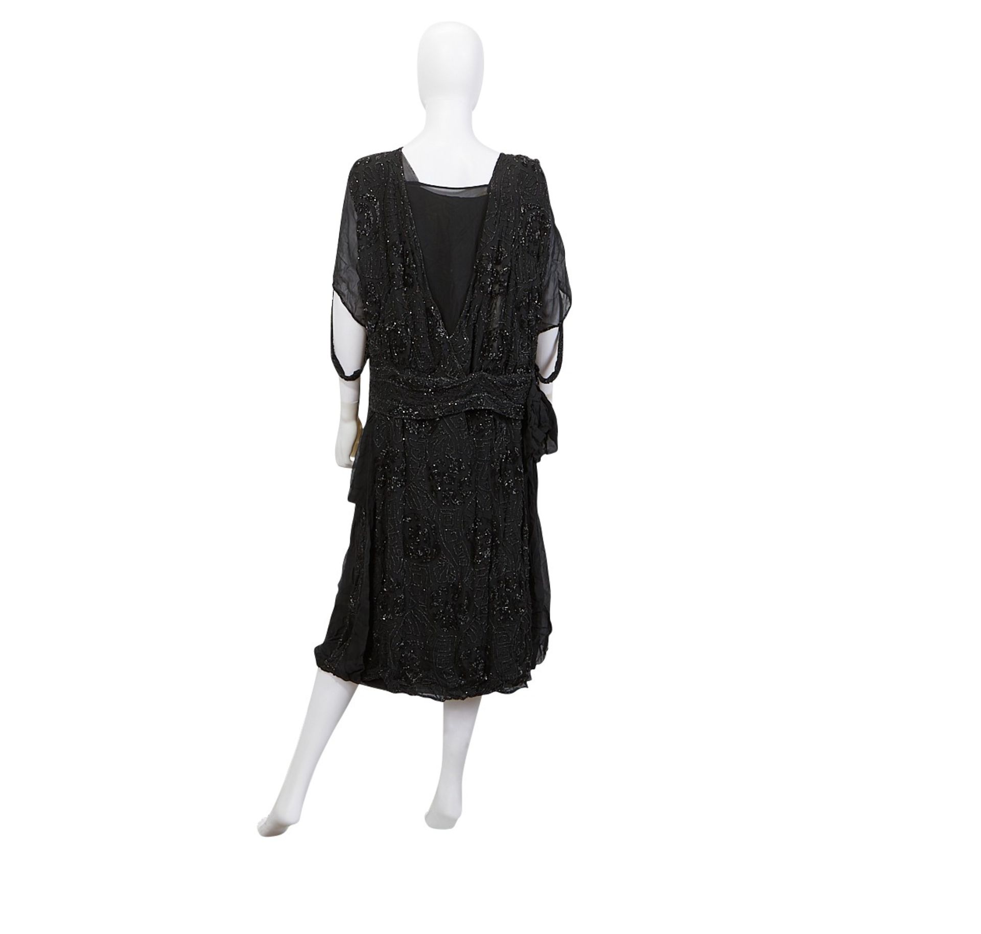3 Black Beaded Flapper Dresses 1920s - Bild 5 aus 35