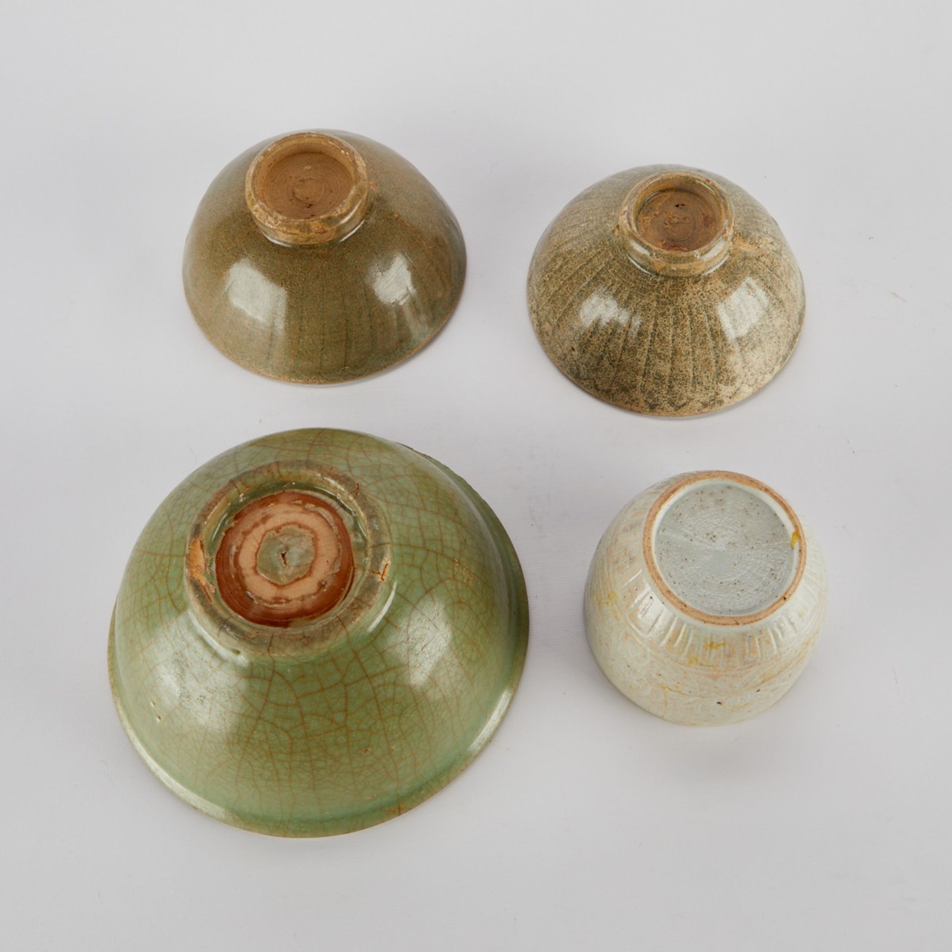 4 Shipwreck Chinese Longquan Celadon Dishes - Image 6 of 11