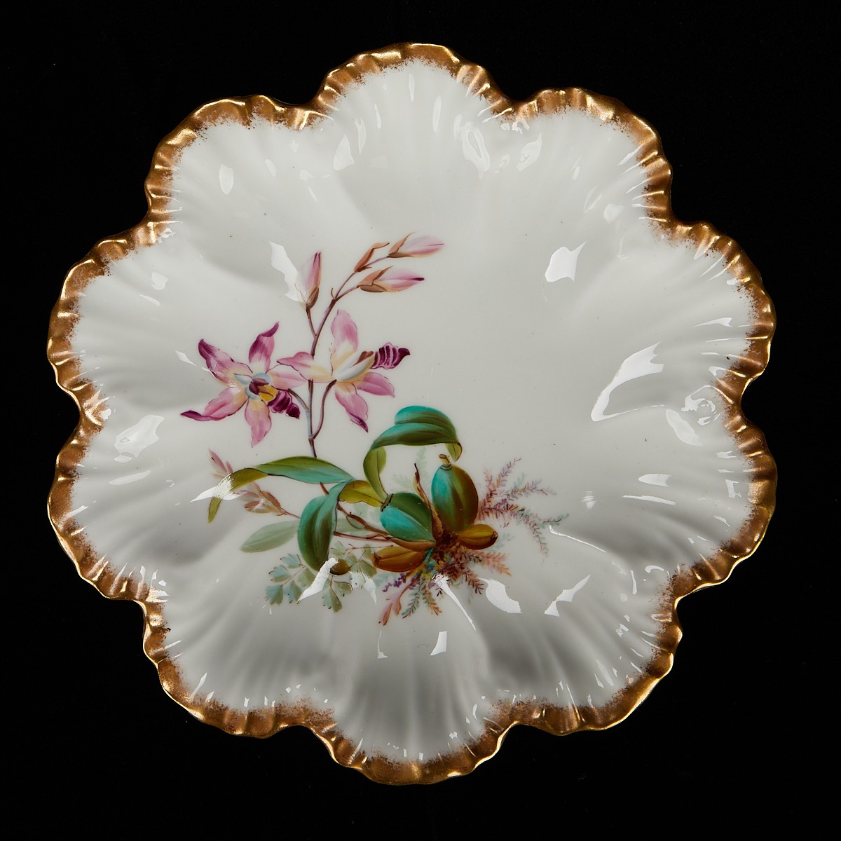 Set 16 Porcelain Orchid Dishes - Poss. Limoges - Image 12 of 17