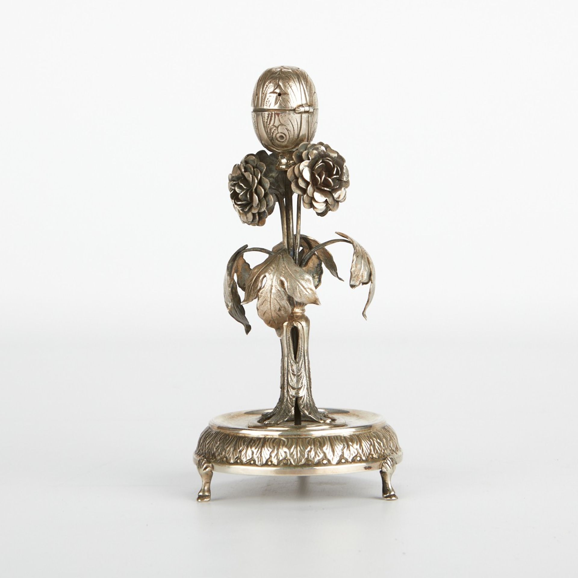 Sterling Silver Floral Judaic Spice Tower - Image 4 of 8