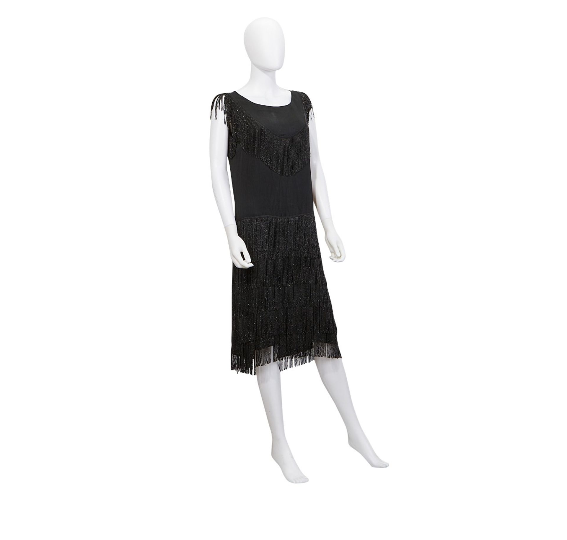 3 Black Beaded Flapper Dresses 1920s - Bild 29 aus 35