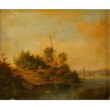 J.A. Knip Oil on Board Landscape Painting