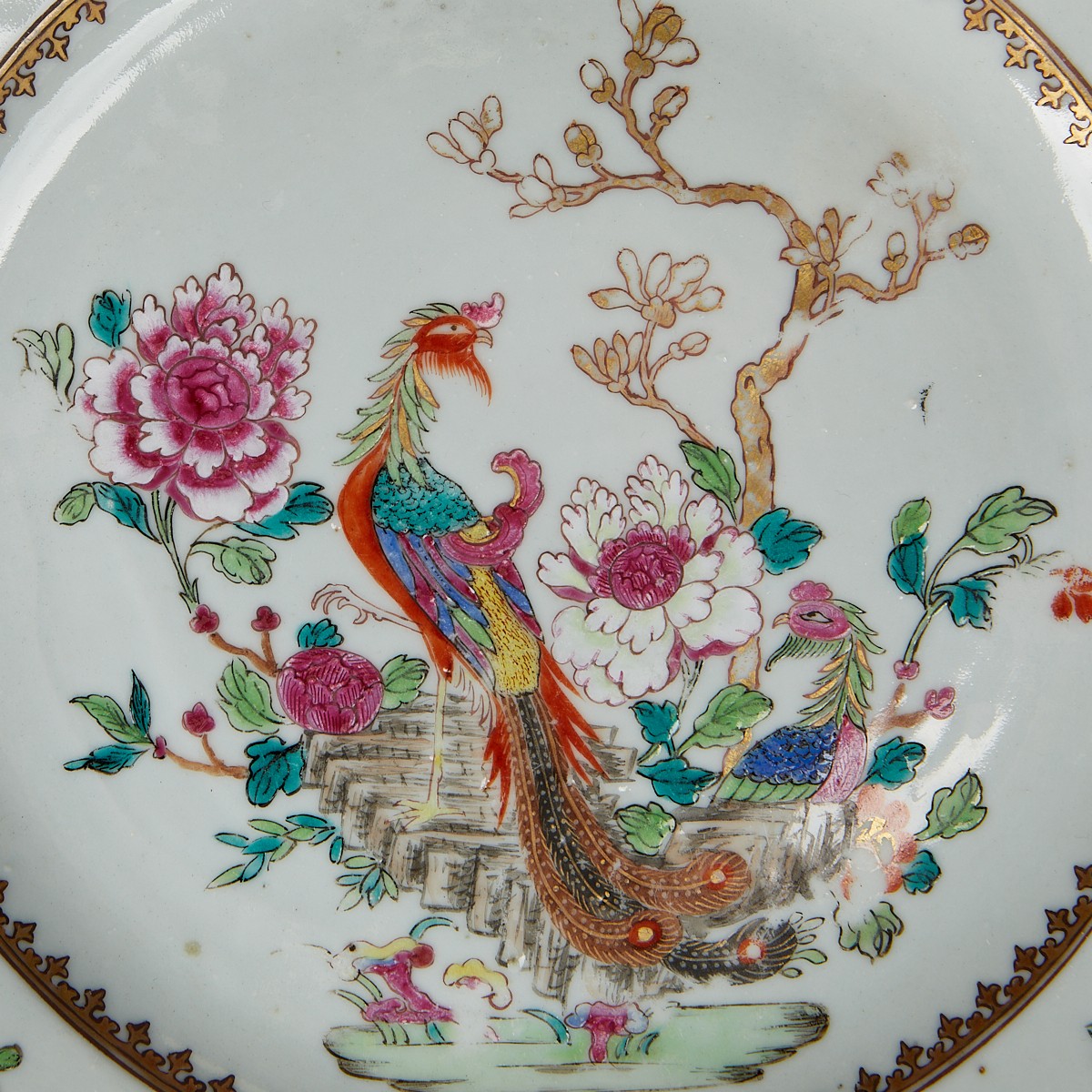 Pair Chinese Export Armorial Porcelain Plates - Image 5 of 9