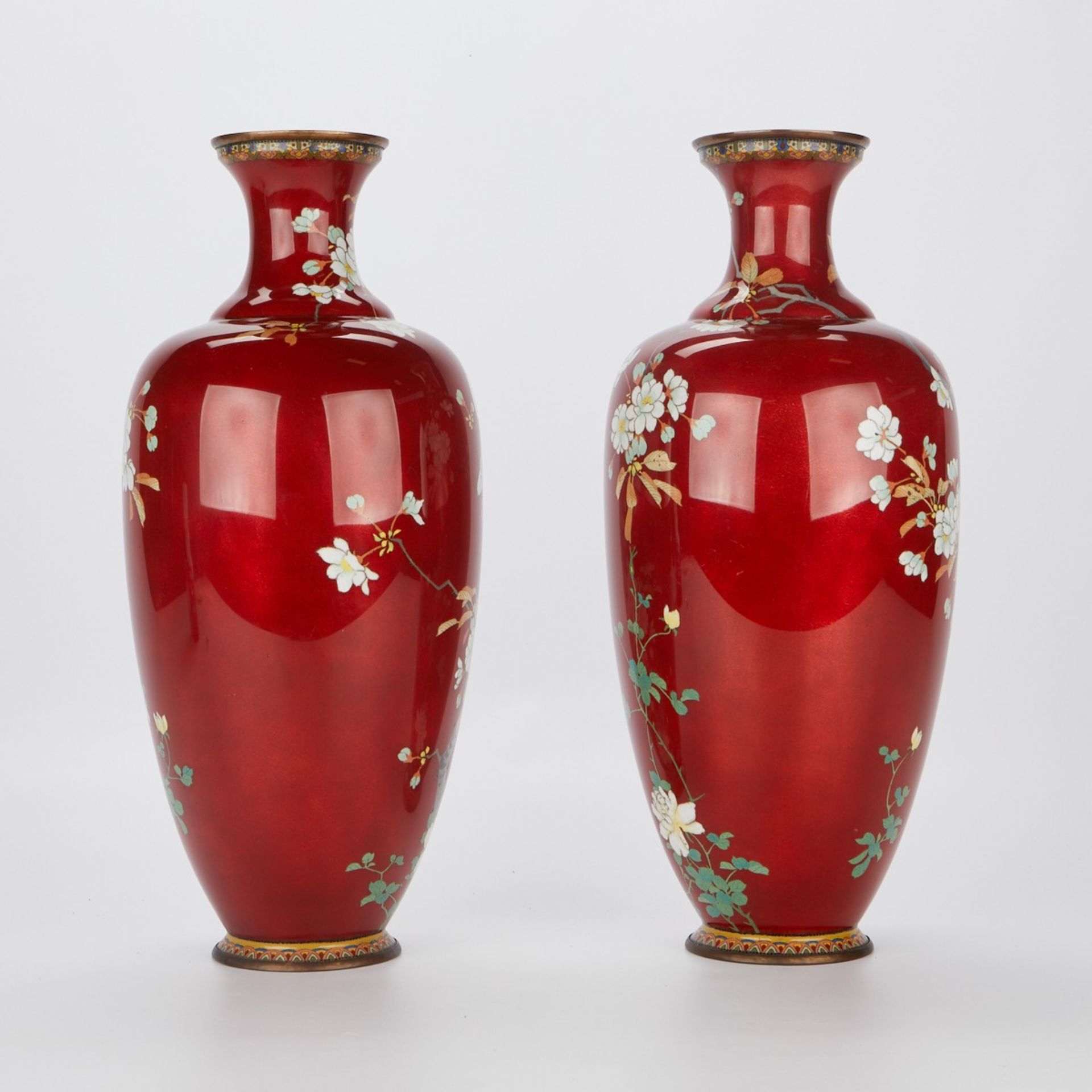 Pair Attrib. Hayashi Kodenji Japanese Meiji Vases - Image 4 of 9