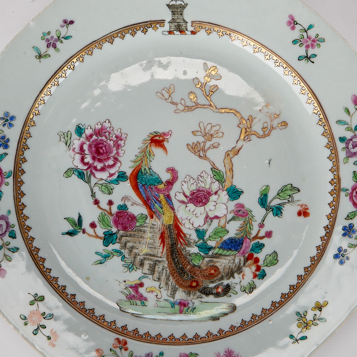 Pair Chinese Export Armorial Porcelain Plates - Image 7 of 9