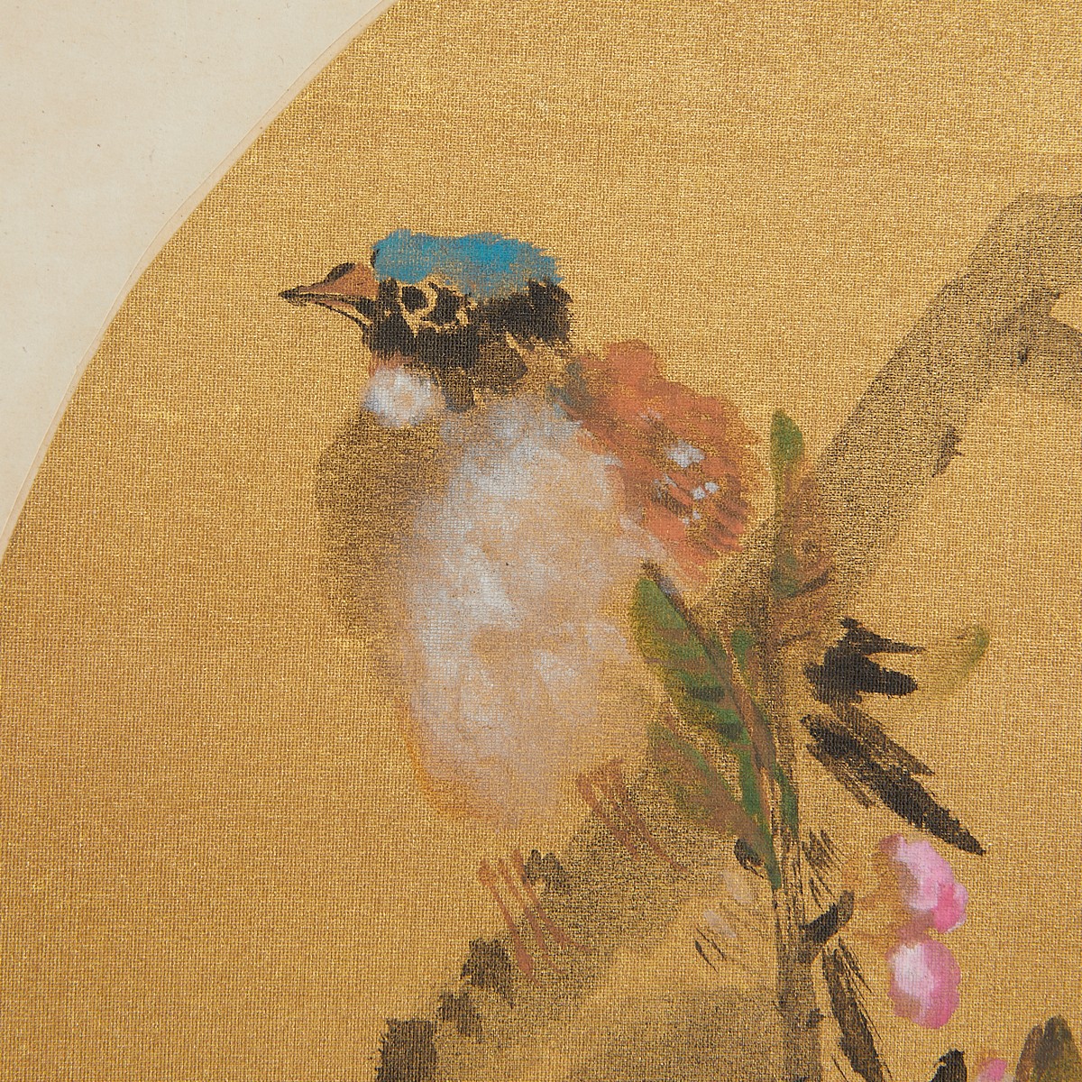 Ren Yi (Ren Bonian) Ink on Gold Paper Painting - Image 4 of 4