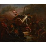 Unsigned 19th c. Civil War Oil on Canvas Painting