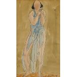 Abraham Walkowitz Isadora Duncan Watercolor Study