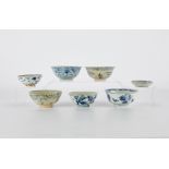 7 Chinese Shipwreck Ming Porcelain Bowls