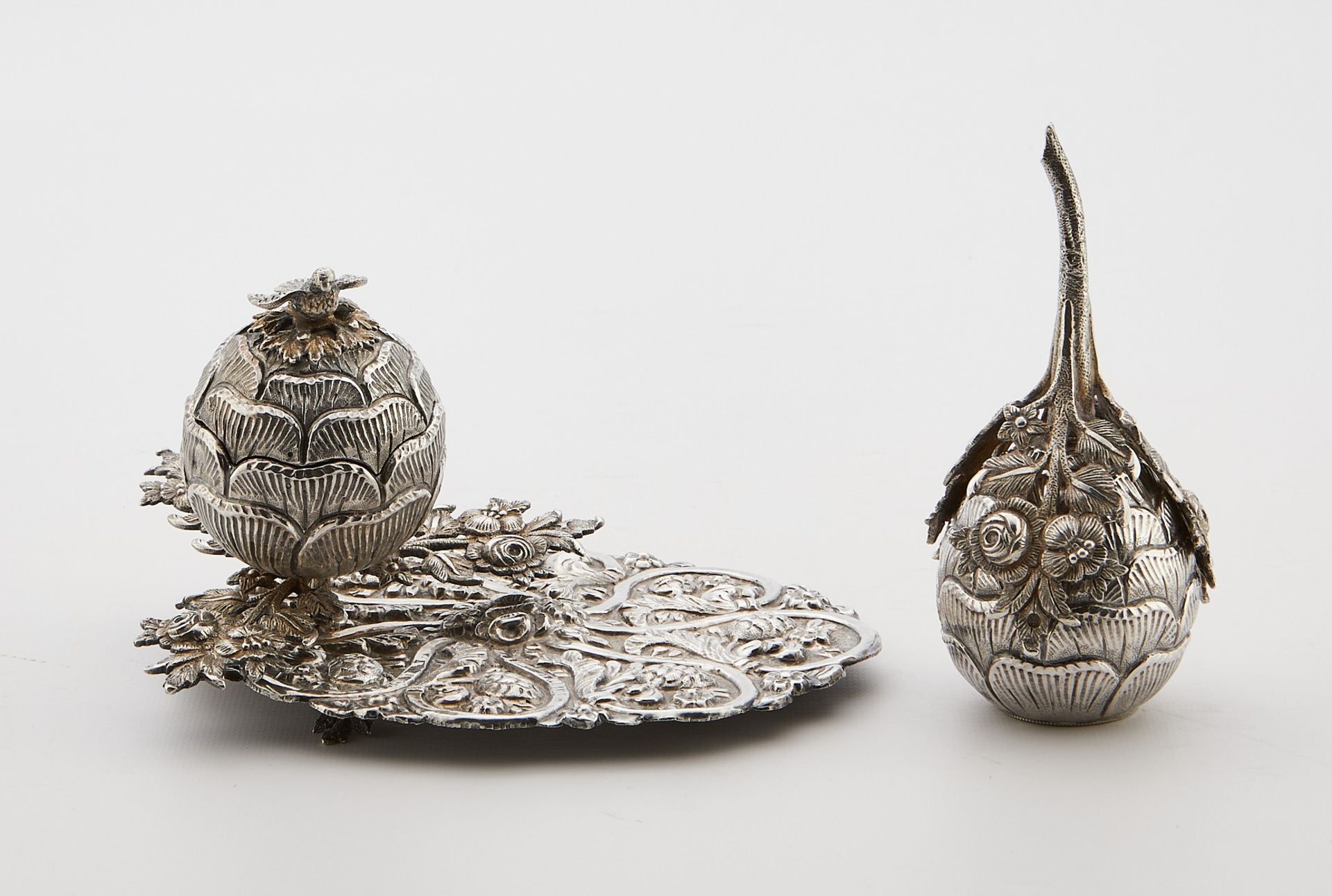 Silver Artichoke Sprinkler and Spice Box