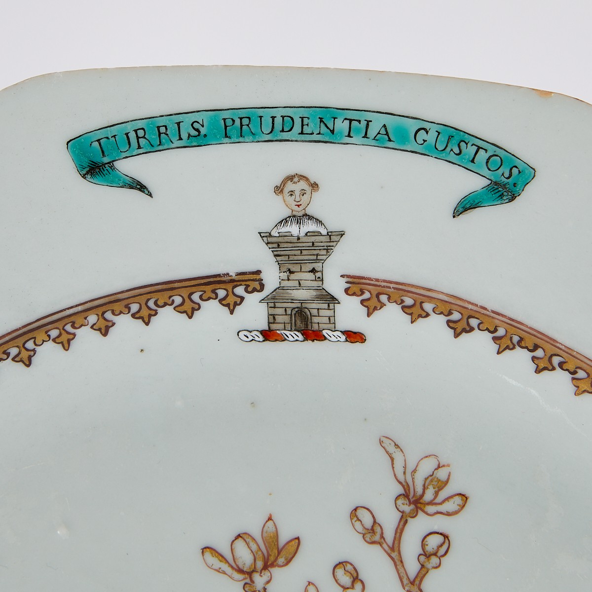 Pair Chinese Export Armorial Porcelain Plates - Image 2 of 9