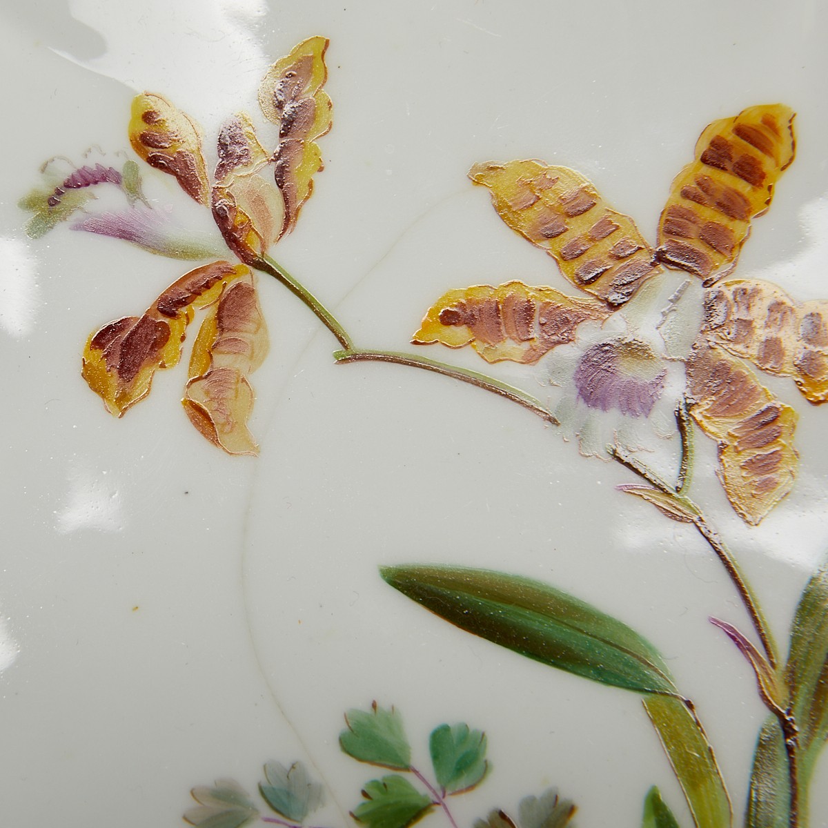 Set 16 Porcelain Orchid Dishes - Poss. Limoges - Image 9 of 17