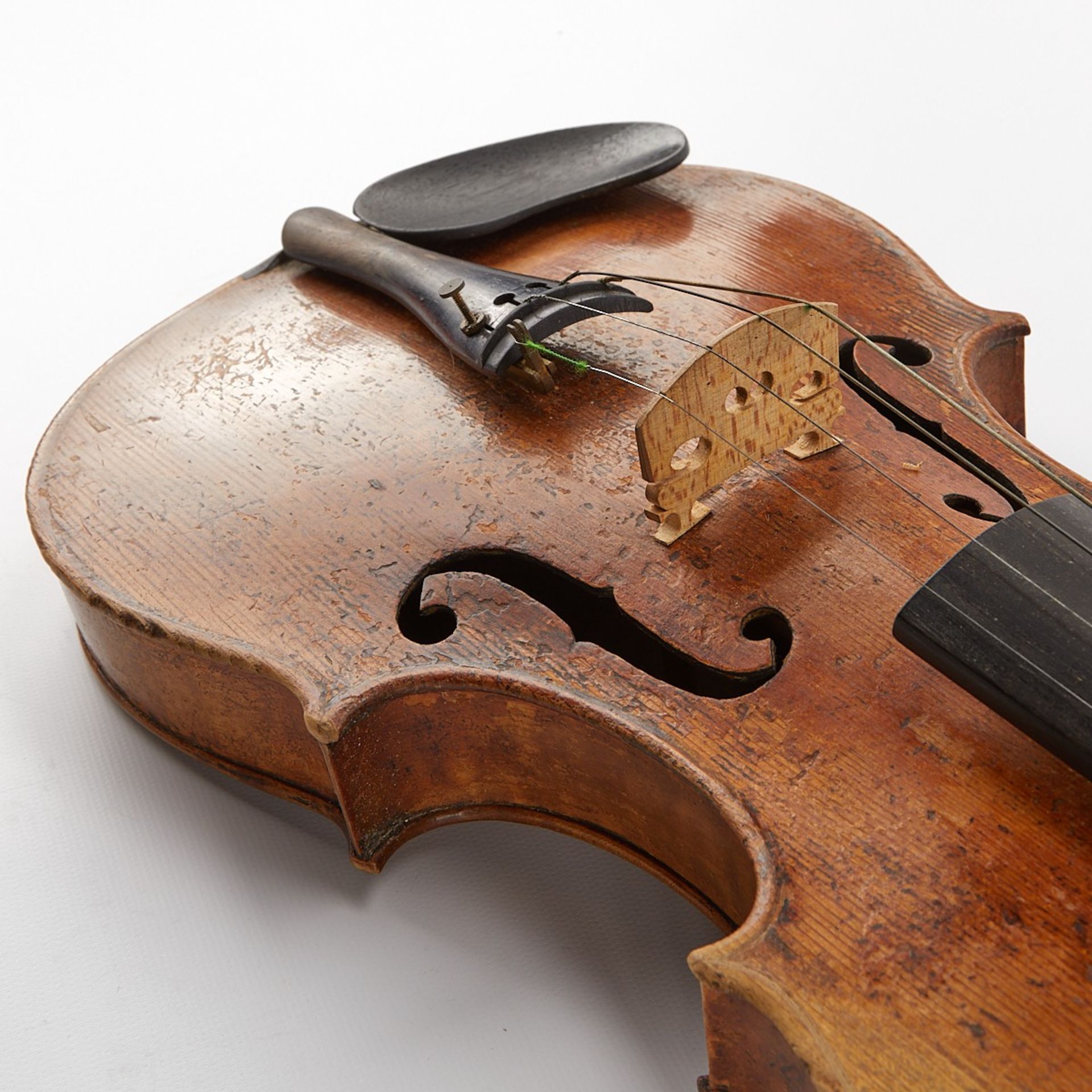 19th c. German Violin w/ Case & Bow - Bild 16 aus 21