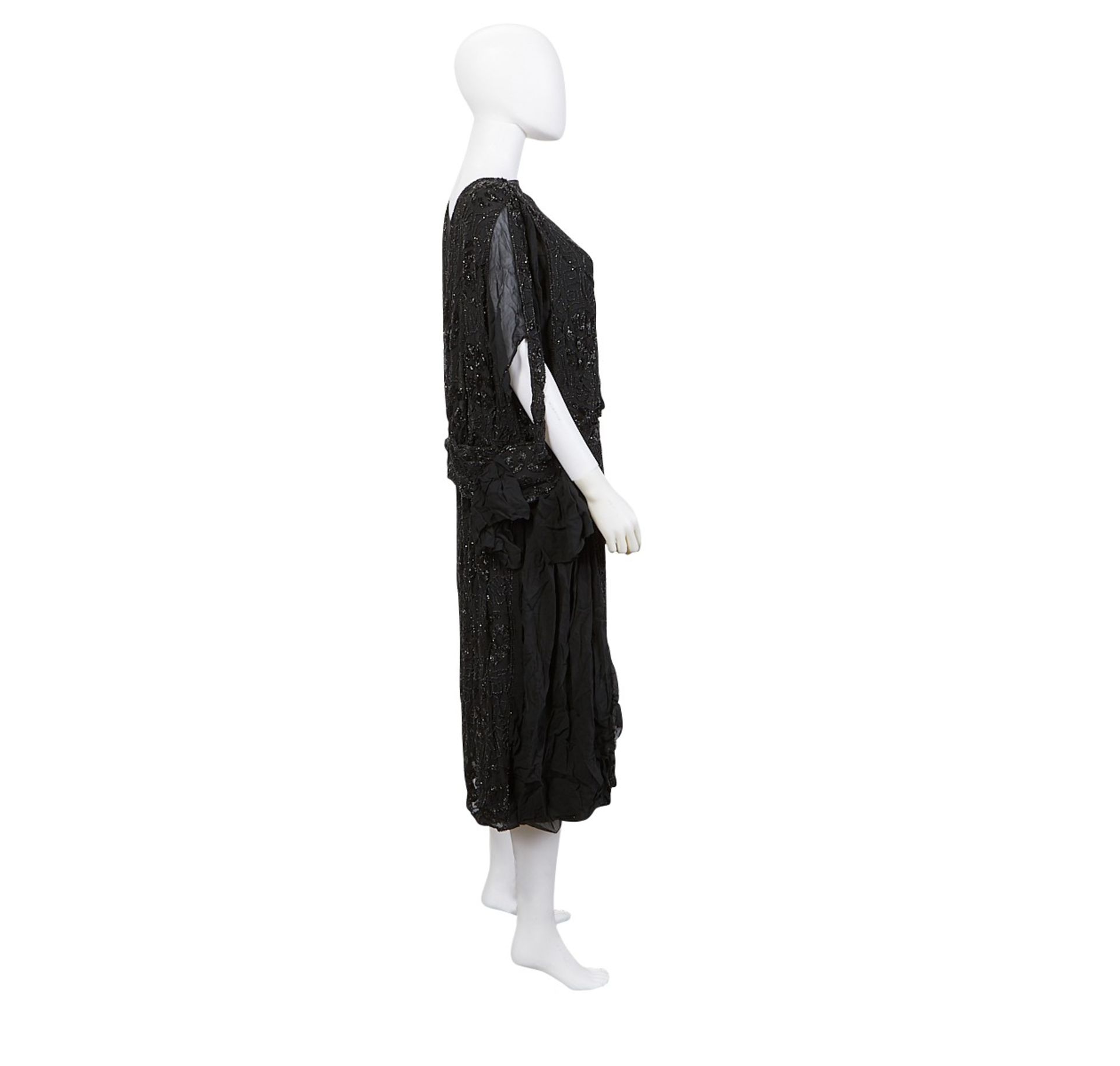 3 Black Beaded Flapper Dresses 1920s - Bild 6 aus 35