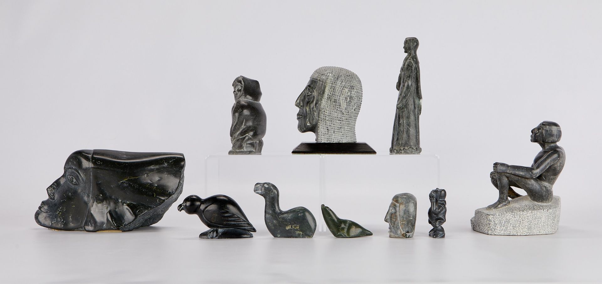 Group of 10 Inuit Stone Carvings - Image 3 of 25