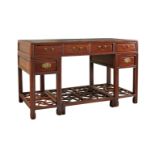 Chinese Hardwood 4-Piece Desk w/ Marble Inserts