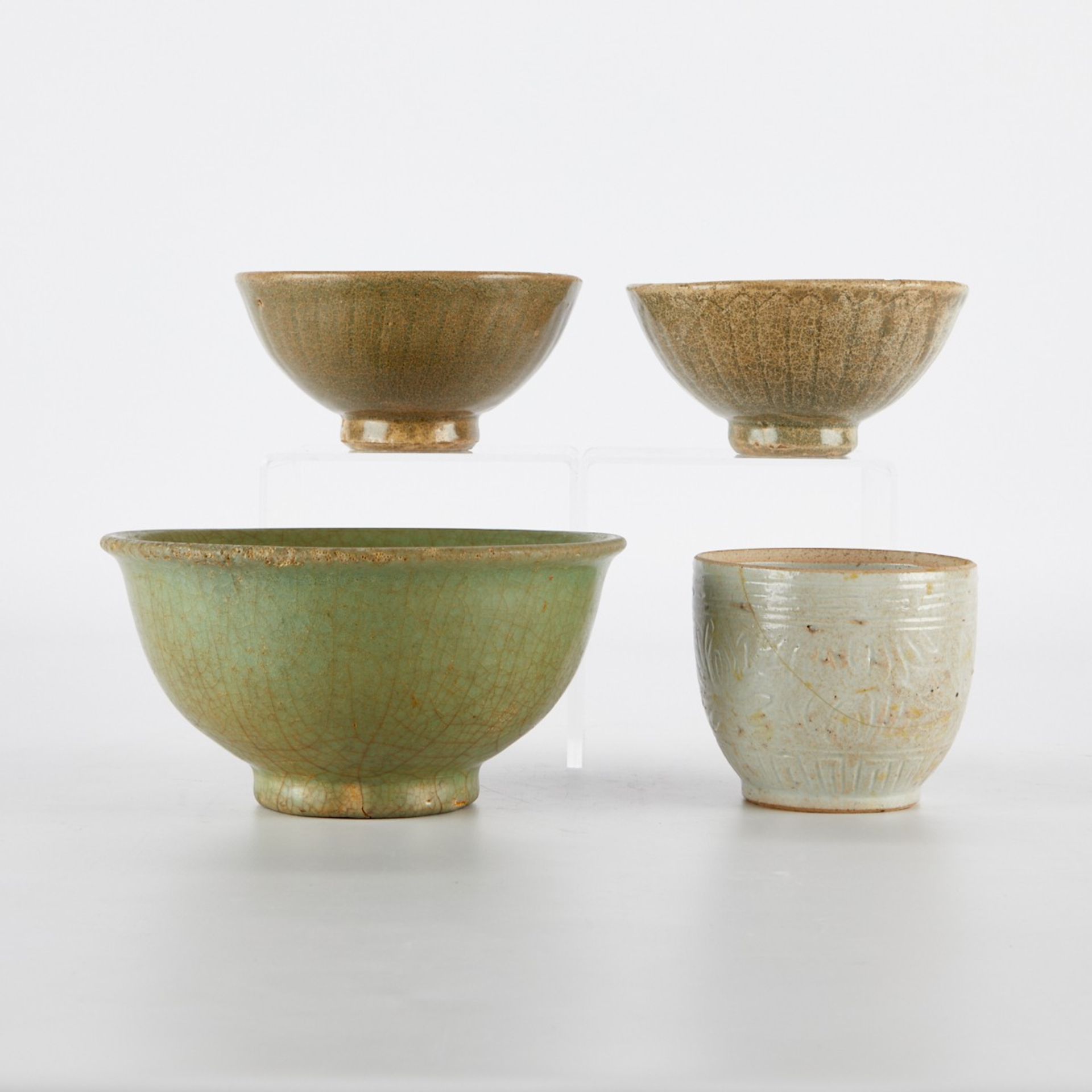 4 Shipwreck Chinese Longquan Celadon Dishes - Image 3 of 11