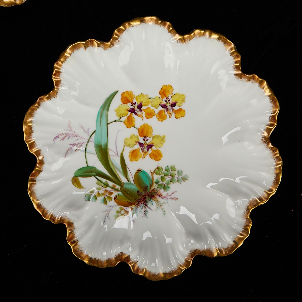 Set 16 Porcelain Orchid Dishes - Poss. Limoges - Image 11 of 17