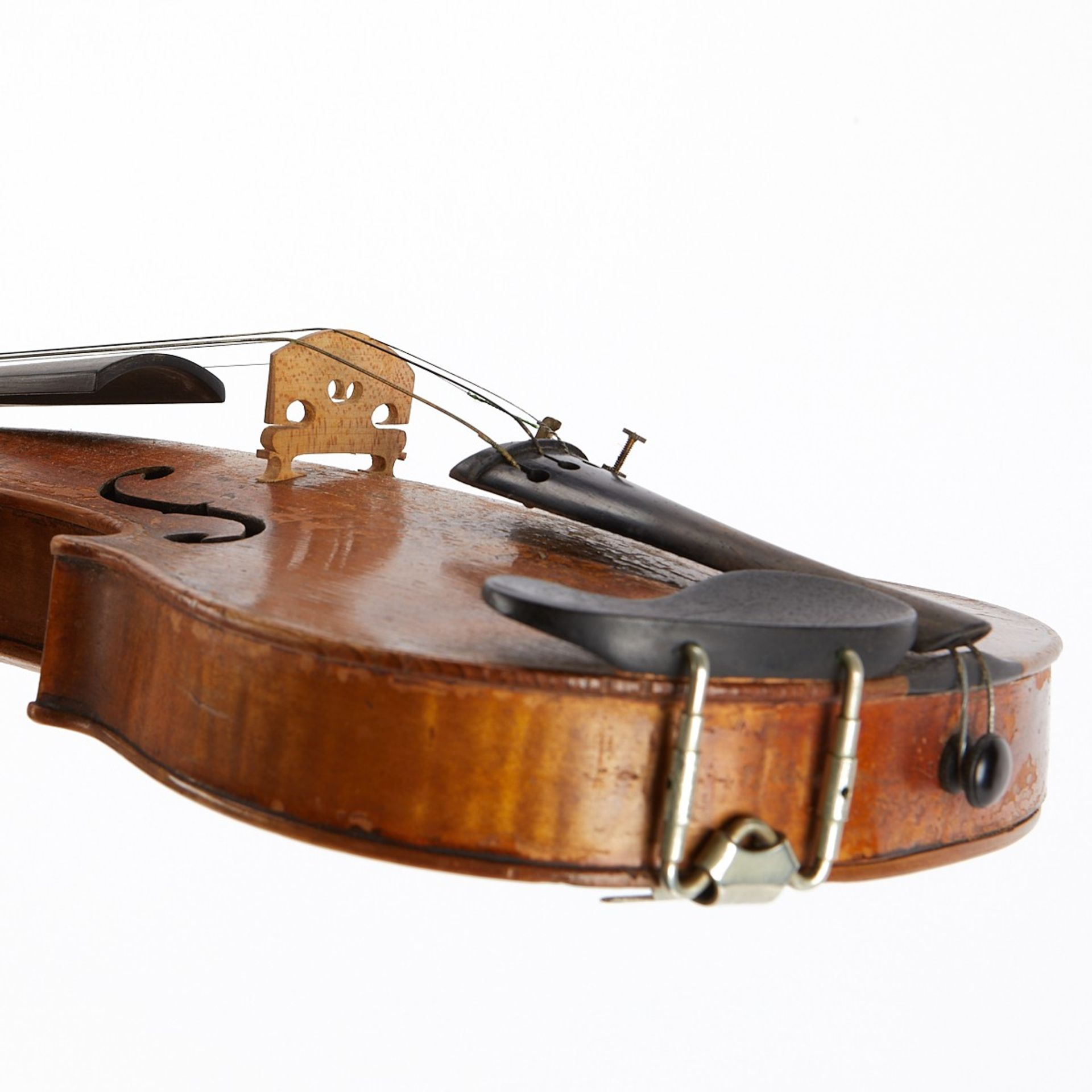 19th c. German Violin w/ Case & Bow - Bild 13 aus 21