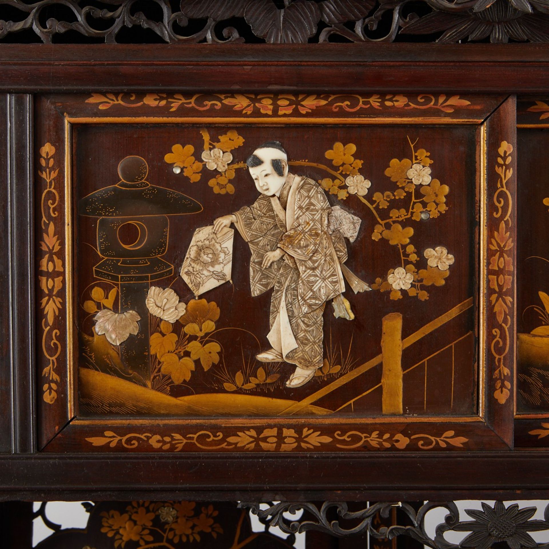Japanese Lacquer Cabinet w/ Inlaid Decoration - Image 11 of 11