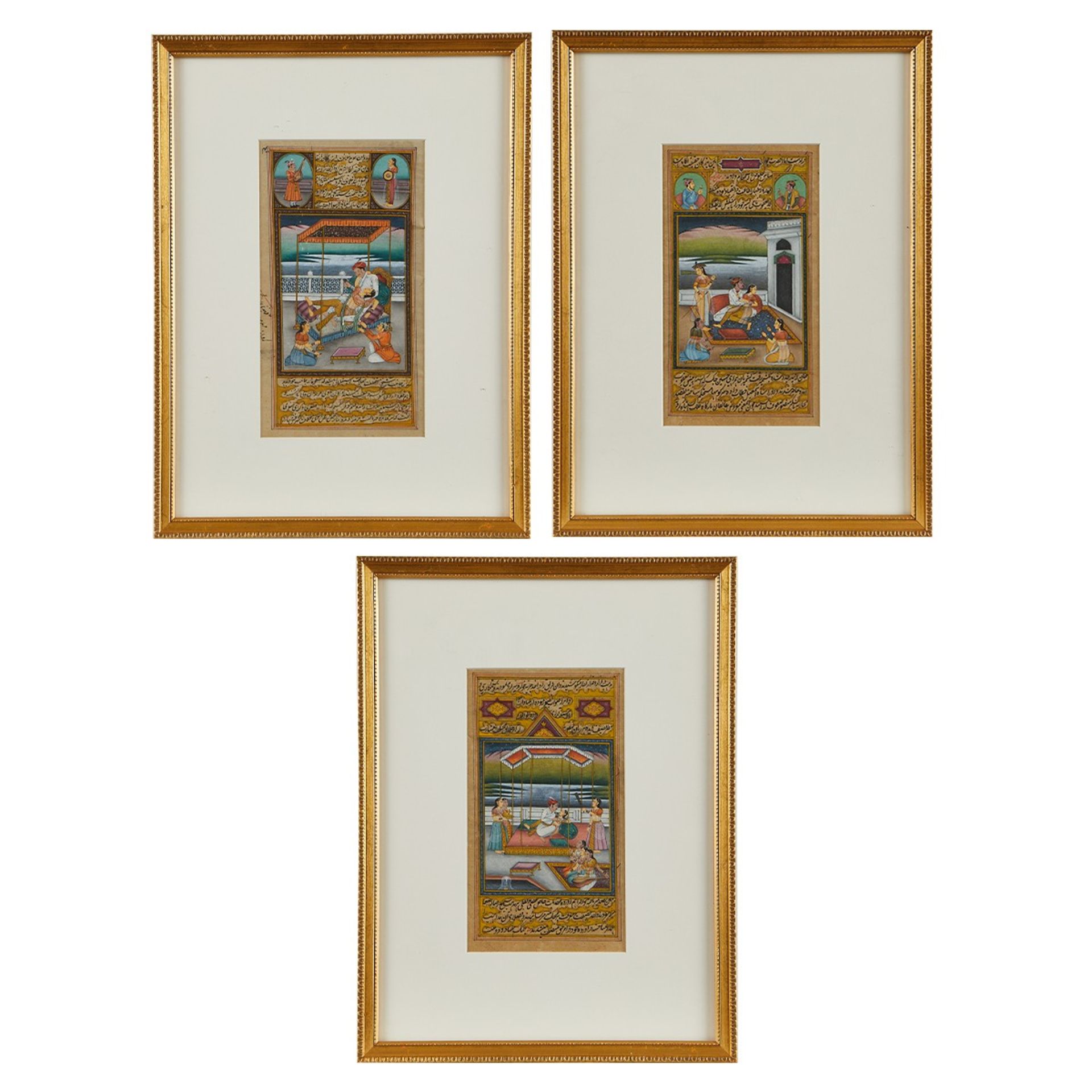 3 Double-Sided Hindi Framed Documents w/ Artwork