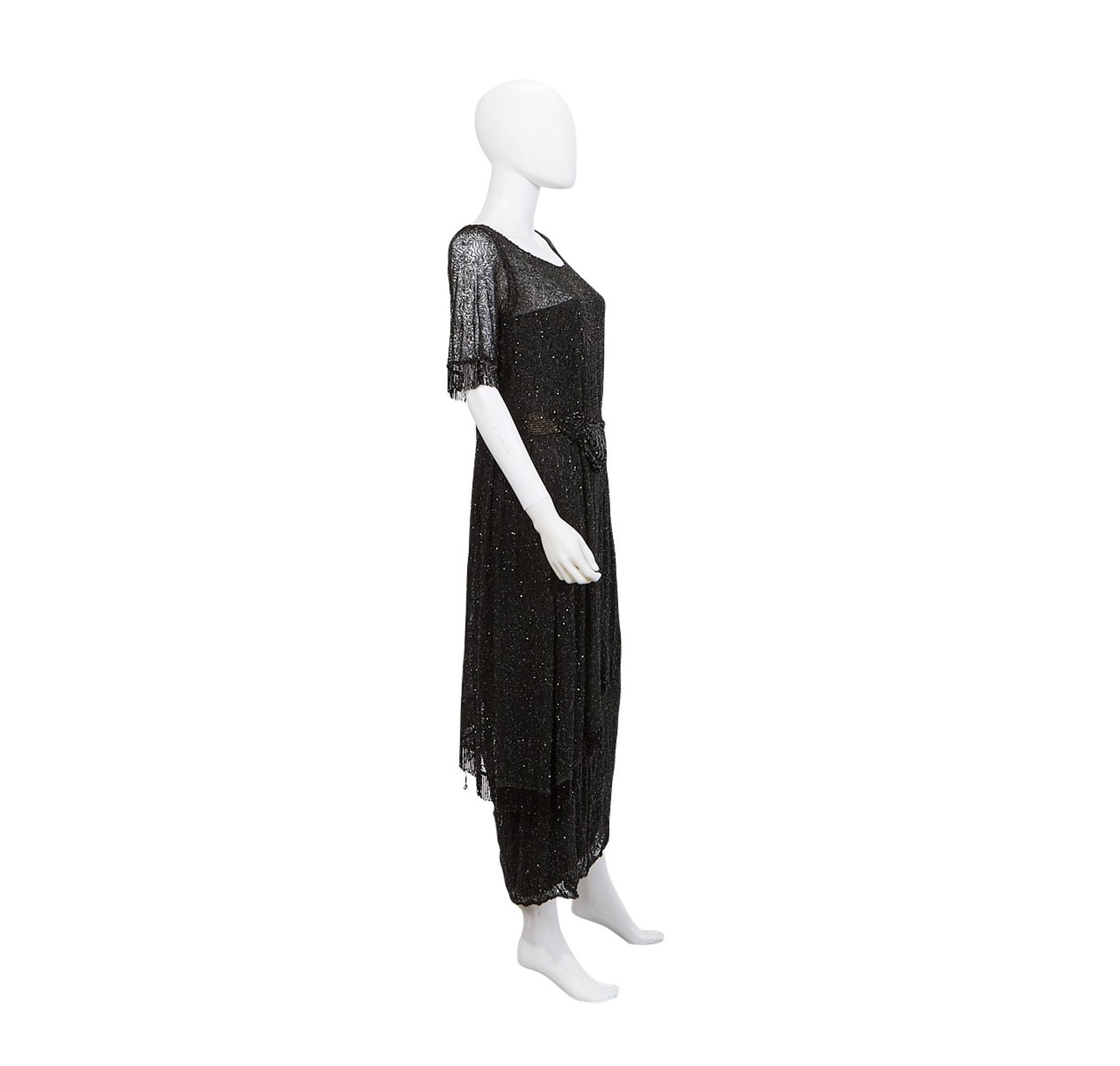 3 Black Beaded Flapper Dresses 1920s - Bild 11 aus 35