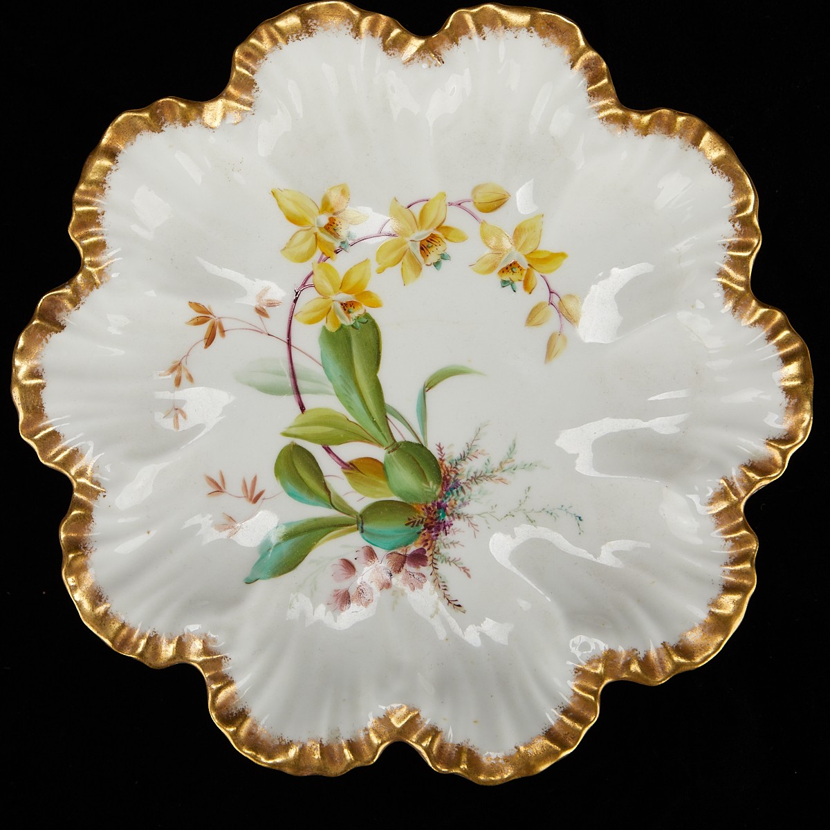 Set 16 Porcelain Orchid Dishes - Poss. Limoges - Image 8 of 17
