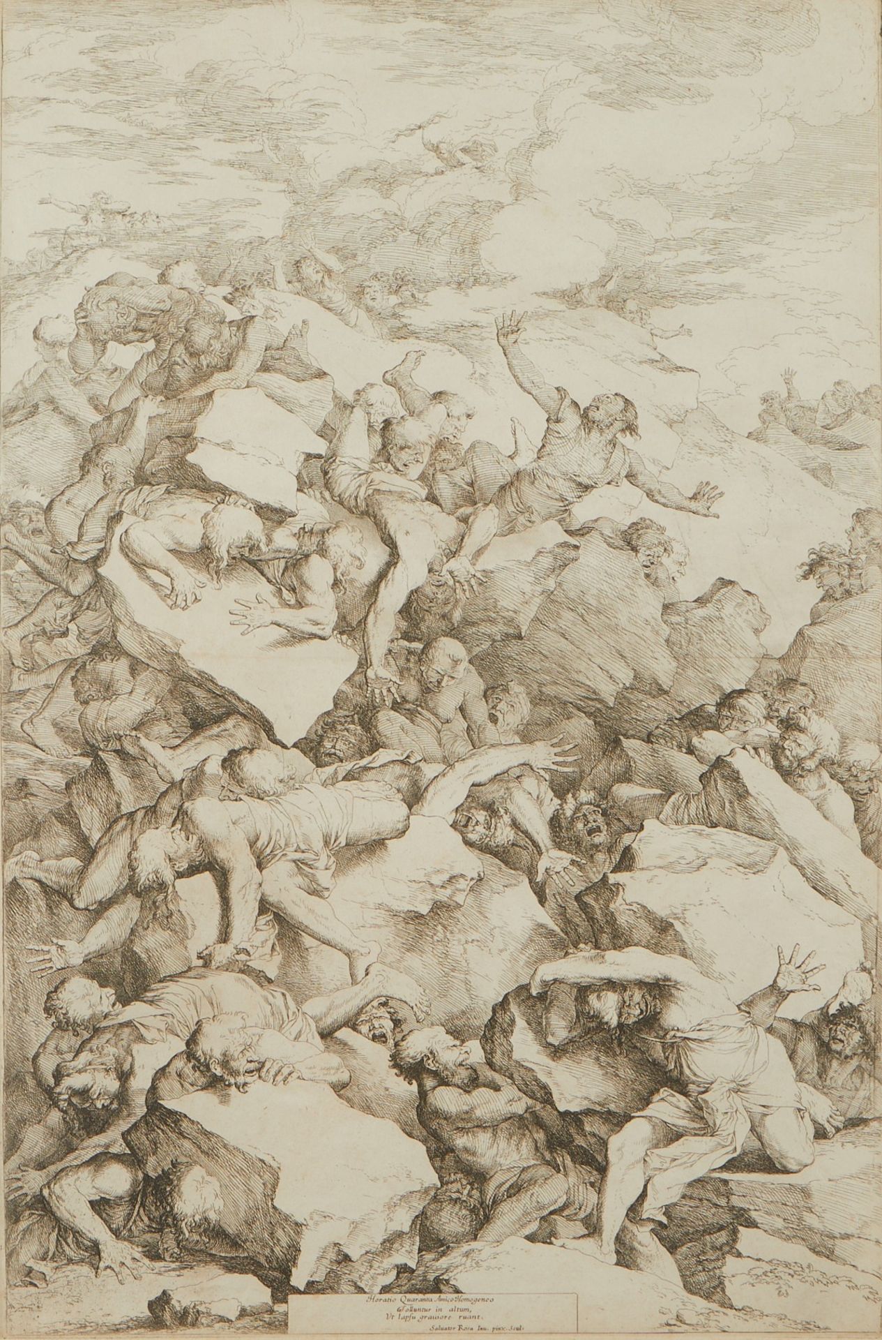 Salvator Rosa "The Fall of the Giants" Etching