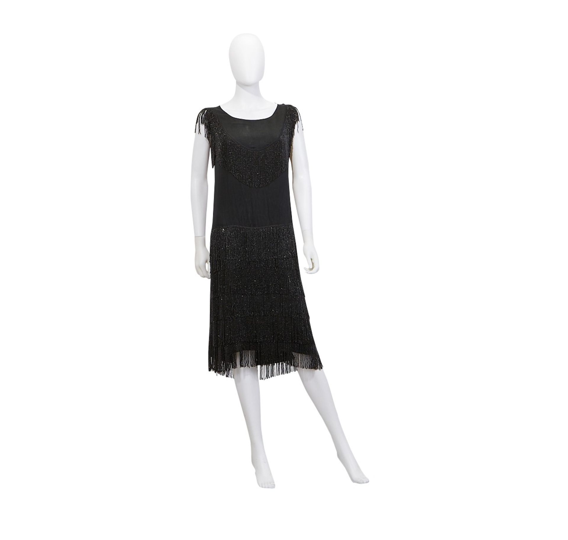 3 Black Beaded Flapper Dresses 1920s - Bild 30 aus 35